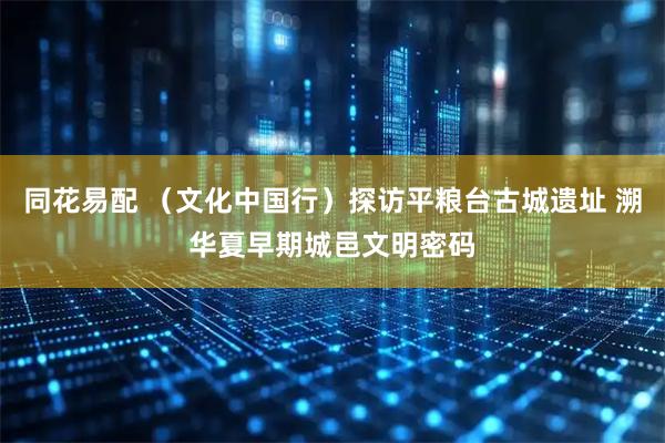 同花易配 （文化中国行）探访平粮台古城遗址 溯华夏早期城邑文明密码