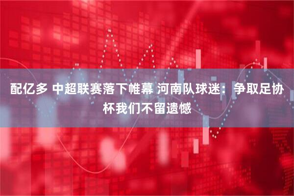 配亿多 中超联赛落下帷幕 河南队球迷：争取足协杯我们不留遗憾