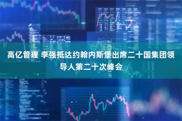 高亿管理 李强抵达约翰内斯堡出席二十国集团领导人第二十次峰会
