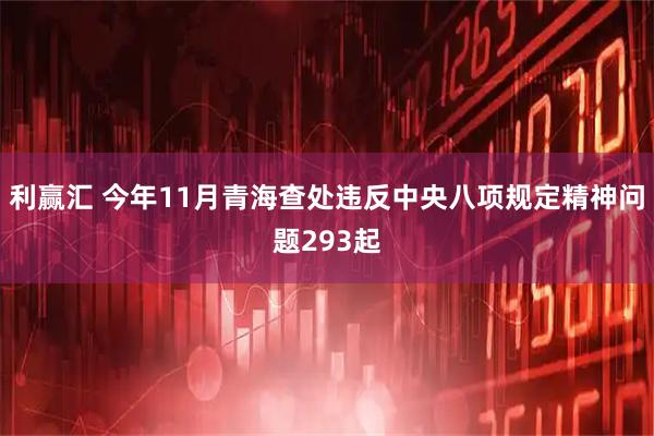 利赢汇 今年11月青海查处违反中央八项规定精神问题293起