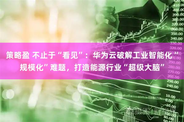 策略盈 不止于“看见”：华为云破解工业智能化“规模化”难题，打造能源行业“超级大脑”